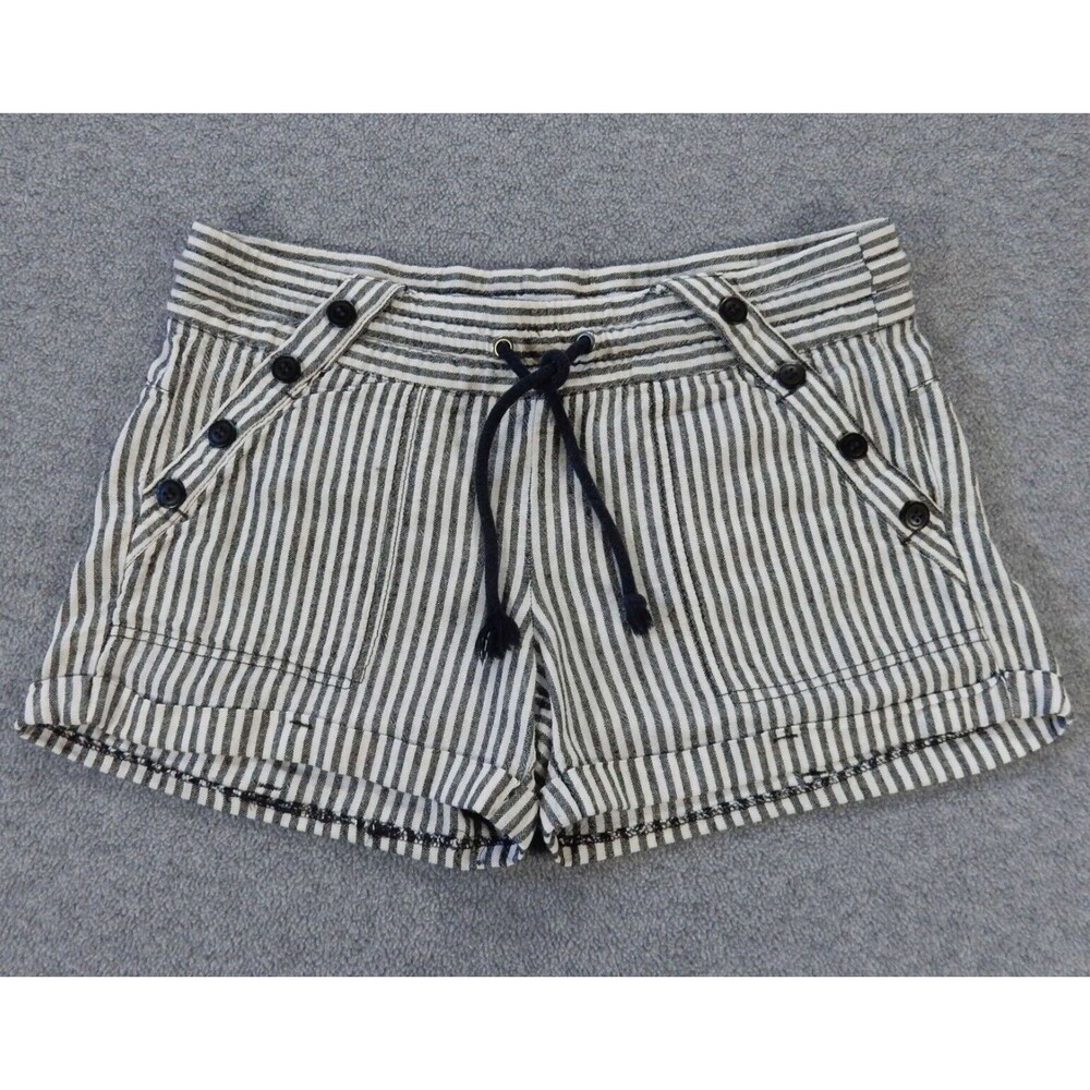 Rewind Juniors Shorts 3 W30 L3 Black White Stripe Low Rise Waist Mini Cotton